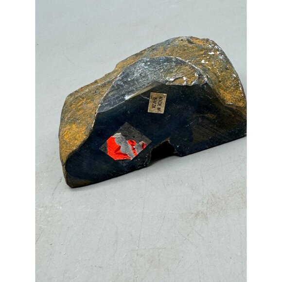 Blue Brazilian Agate Stone Half With Polished Surface & Natural Raw Edges READ - Picture 7 of 12